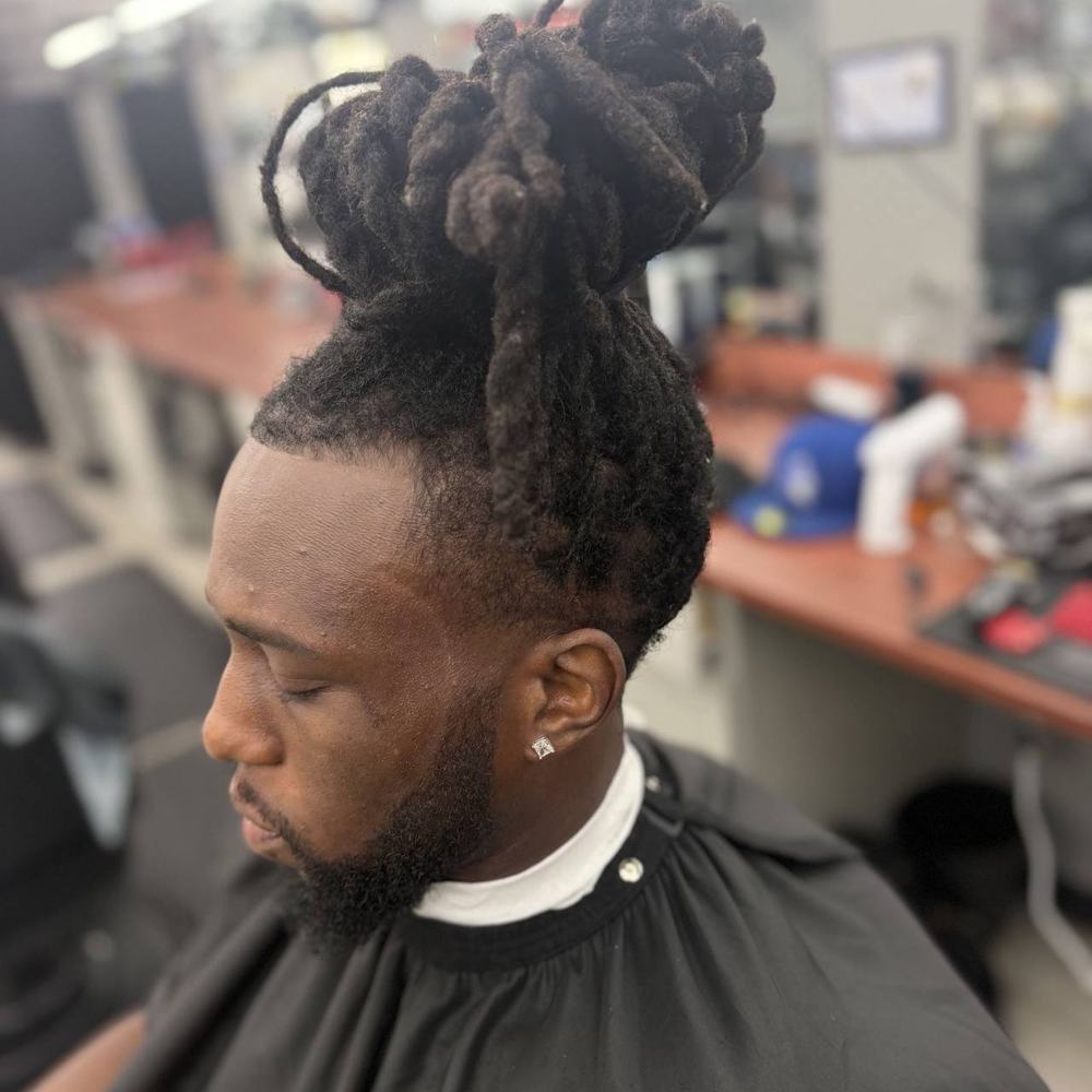 Twists pulled up with a clean taper and sharp line